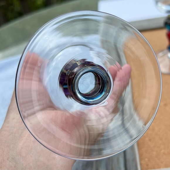 Vintage Pier 1 Imports Wine Glass Water Goblet Stemmed Hand Painted Qty 4 - Picture 3 of 7